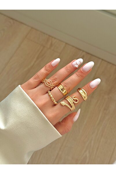 YOUES JEWELRY 5'Li YÜZÜK SETİ KADIN YÜZÜK SETİ