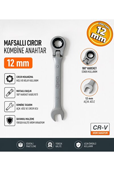 Bema Tools Mafsallı Cırcır Kombine Anahtar 12 mm