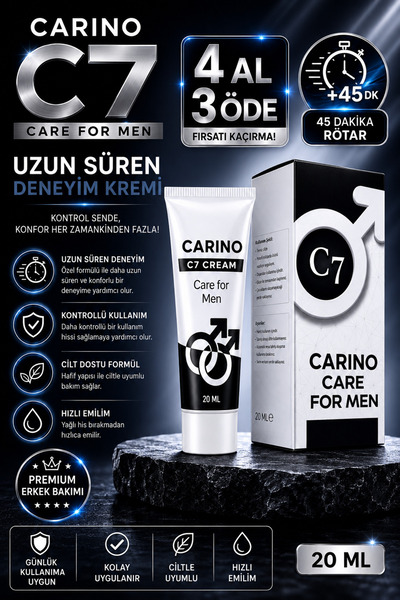 Carino E Bella Carino C7 Care For Men Cream 20 ML – Uzun Süren Deneyim Kremi