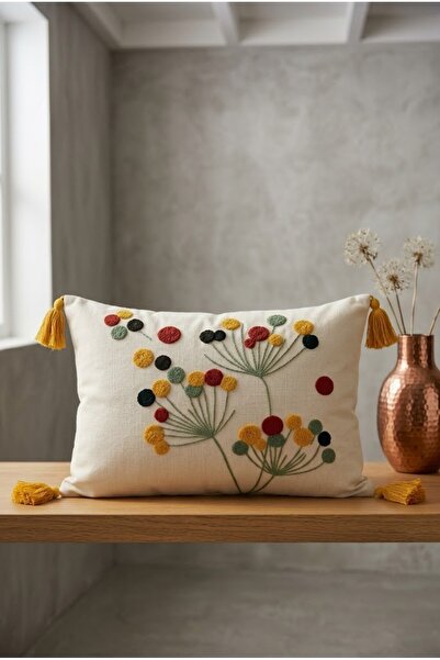 Valmia Home غطاء وسادة مستطيل مقاس 35x55 سم - مصنوع من قماش البولدان الطبيعي ...