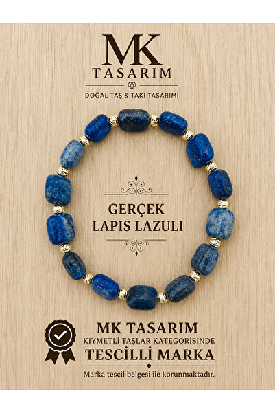 MK tasarım Real lapis lazuli stone bracelet mk.7000.819- comfort-calm-energy-...