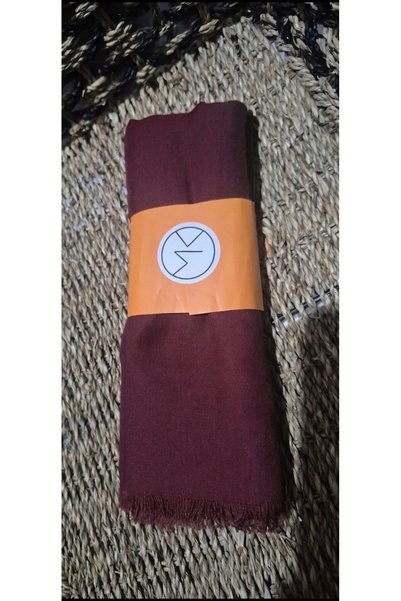 Nazellaa Aya Series Plain Aya Thin Cotton Shawl Cherry
