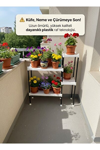 Lider Tunç TUNİVA LİORA Çok Amaçlı 4 Bölmeli Dekoratif Çiçeklik Ve Modern Sak...