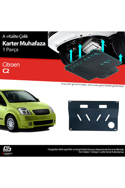S Dizayn S-Dizayn Citroen C2 Çelik Karter Muhafaza Koruma 2003-2009 A+ Kalite...