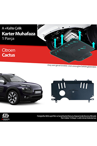 S Dizayn S-Dizayn Citroen Cactus Çelik Karter Muhafaza Koruma 2014-2018 A+ Ka...