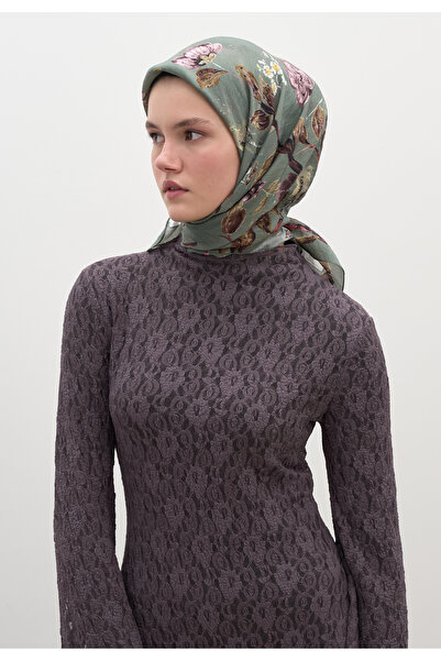 Freshscarfs Flower Raın Desen Pamuklu Viskon Eşarp Çağla Yeşili