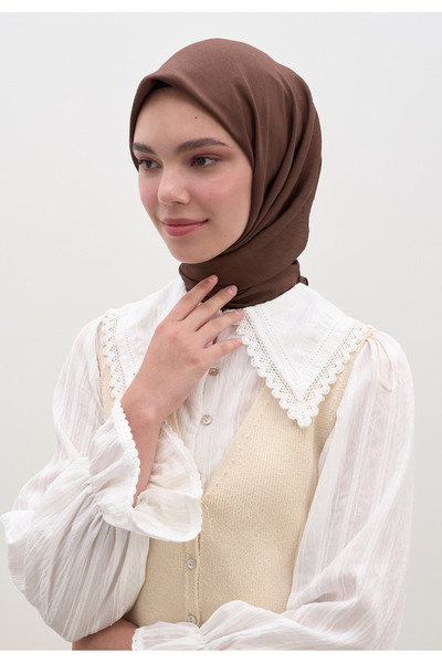 Freshscarfs Κασκόλ από βαμβάκι και βισκόζη σε χρώμα σοκολάτας