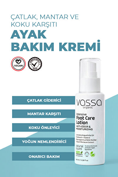 VASSA ORGANIC Çatlak, Mantar ve Koku Karşıtı Ayak Topuk Onarıcı Bakım Kremi –...