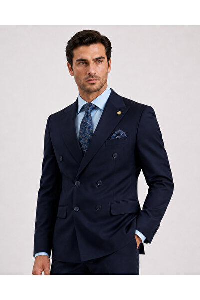 The Tailor Classics بدلة رجالية مزدوجة الصدر - سترة وبنطلون للرجال