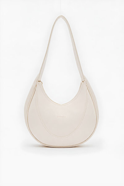 Shanta Cream D58 Elegant Oval Design Zippered Large Internal Volume Modern Wo...