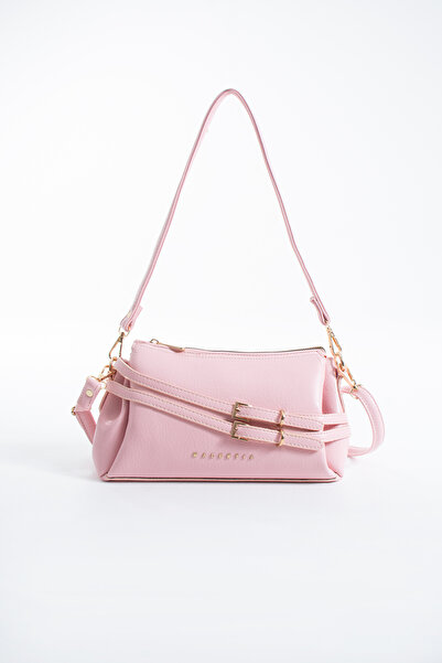 DEV 3 ADAM Nçs Pink Belt Detailed Soft Leather Women's Bag with 4 Compartment...