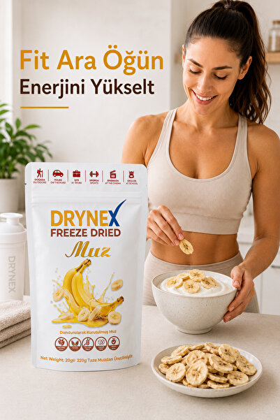 DRYNEX Freeze Dried Muz Dondurularak Kurutulmuş Meyve Kurusu 20gr