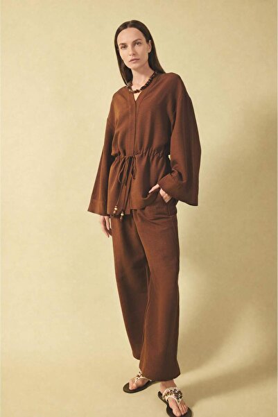 DeFacto Straight Leg Linen Blend Capri E6109Ax26Sm