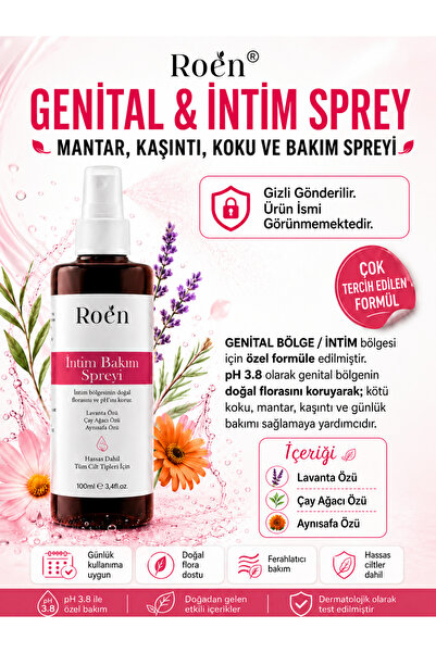 Roen Genital Bölge Koku Giderici, Kaşıntı, Akıntı Ve Mantar Giderici Intim Sp...