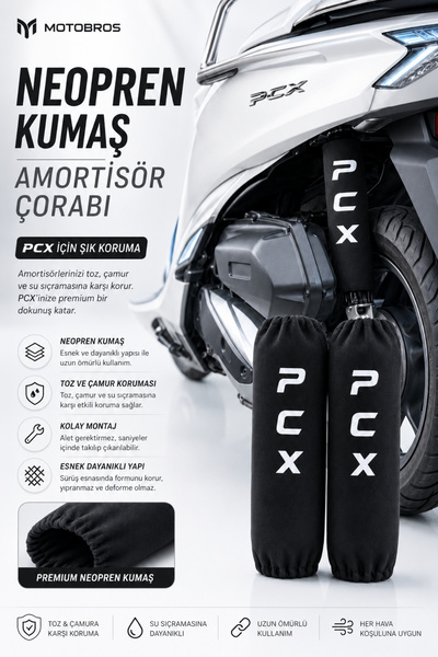 Motobros MOTOSİKLET AMORTİSÖR ÇORABI HONDA PCX UYUMLU NEOPREN TOZ GEÇİRMEZ