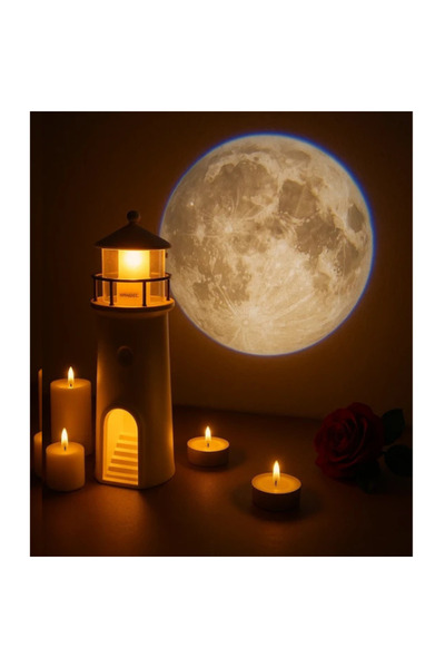 OEM Lampă LED Moon Lighthouse cu Senzor de Mișcare, Proiecție Luminoasă, Tele...