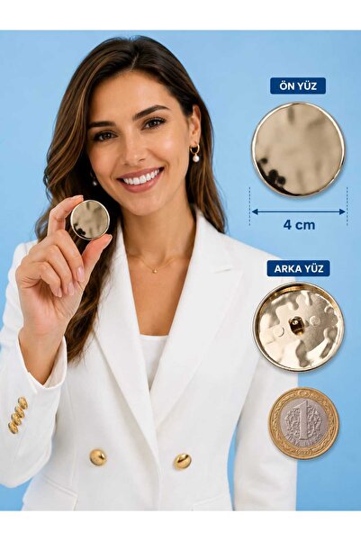 İMREN AKSESUAR design special curea aurie ușoară buton metal placat 4cm 1 pac...