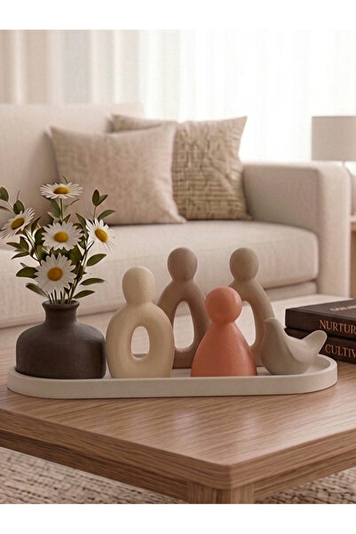 LUNİVAA HOME Dekoratif Tepsili Ailem Temalı Ev, Ofis ve Hediyelik Dekor Seti(...