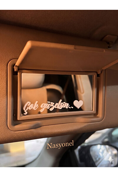 nasyonel Çok Güzelsin Güneşlik Ayna Yazısı Araba-Motosiklet Cam Etiket Sticke...