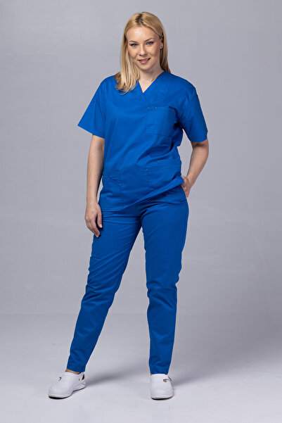 OEM Costum medical FLEXI COTTON STRETCH pentru femei, bleumarin