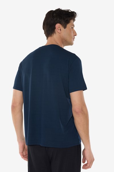 Malabadi Men's Navy Blue Crew Neck Micro Modal Extra Soft Comfortable Fit T-Shirt 930