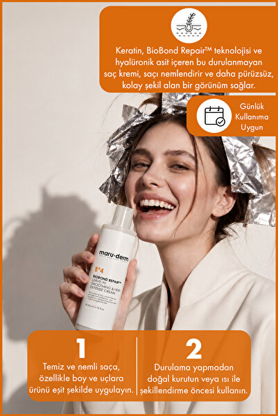 Maru.Derm BioBond Repair™ Bağ Onarıcı Durulanmayan Isı Koruyucu Saç Kremi 200 ML