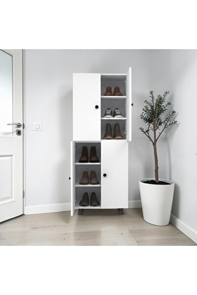 zerkaconcept Asos %100 Mdf 6 Raflı Çok Amaçlı Mutfak Banyo Ayakkabılık Dolabı...