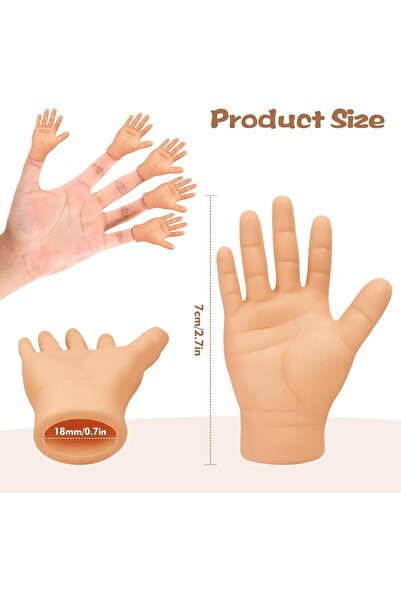 Arabest 5-Piece Tiny Hands Puppet, Rubber Mini Hands for Fingers, Funny Gag P...