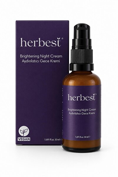Herbest Aydınlatıcı Vegan Gece Kremi 50 ml- Leke Ve Yaşlanma Karşıtı ( Bright...