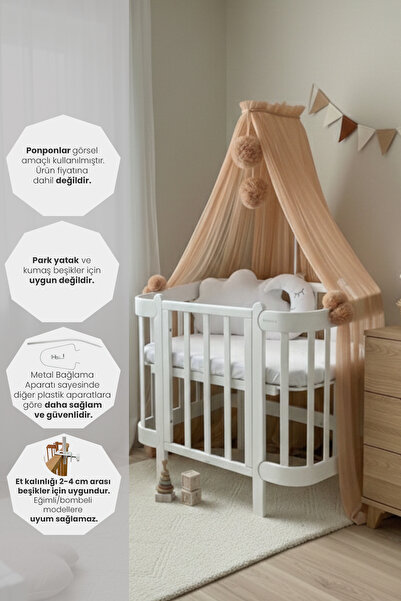 Kiddy Happy Şampanya Beşik Cibinliği Ve Cibinlik Aparatı