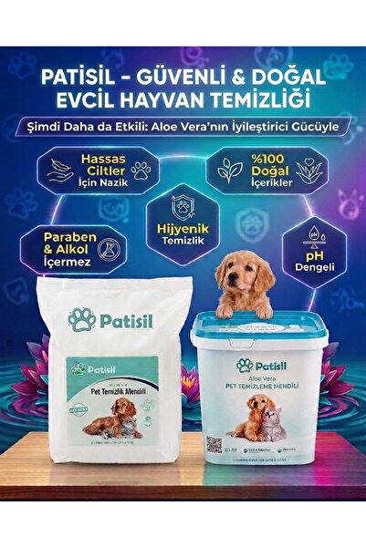 Patisil Aloe Vera Özlü Kedi Köpek Evcil Hayvan Temizleme Mendili %100 Doğal A...