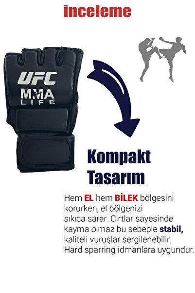 Hsport Profesyonel UFC MMA Eldiveni Kafes Dövüşü Maç ve İdman Eldiveni Deri Boks Kesik Eldiven