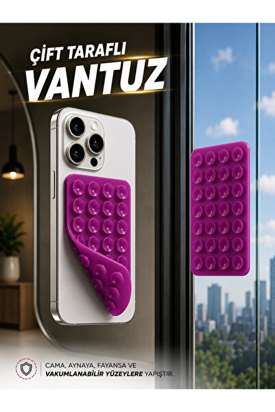 Case collection Slikon Çift Taraflı Vantuz Telefon Tutucu Vakum,Cama Yapışan ...