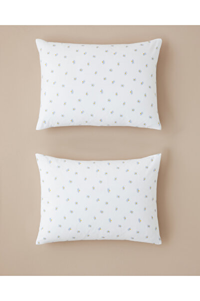 English Home Soft Daisy Kolay Ütülenir 2'li Yastık Kılıfı 50x70 cm Mavi