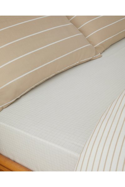 English Home Timeless Line Easy-Iron Double Duvet Cover Set with Sheets 200X220 cm Beige