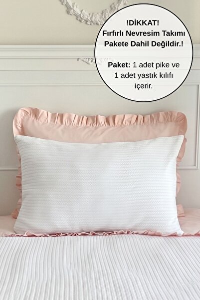 PAMUKA Set Pique alb pentru o singură persoană - Model tricotat