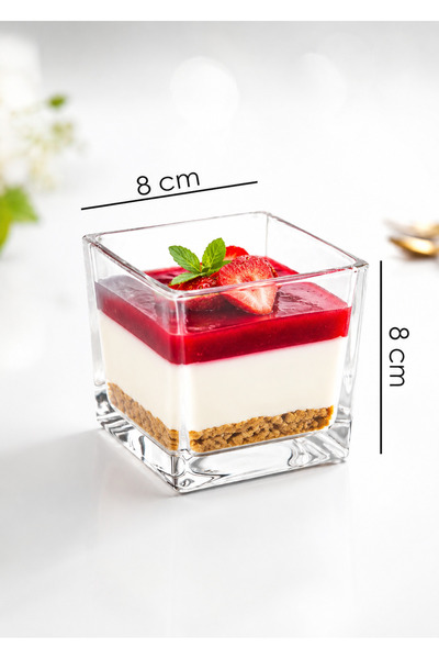 mafa home 6-Piece Square Magnolia Dessert Bowl Serving Presentation Cup Set Large Size