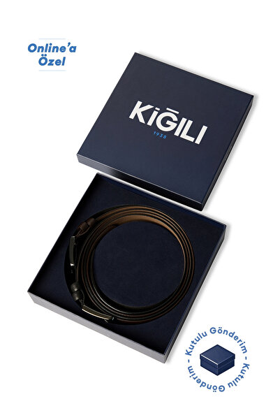 Kiğılı Set de 2 curele clasice simple în cutie cadou