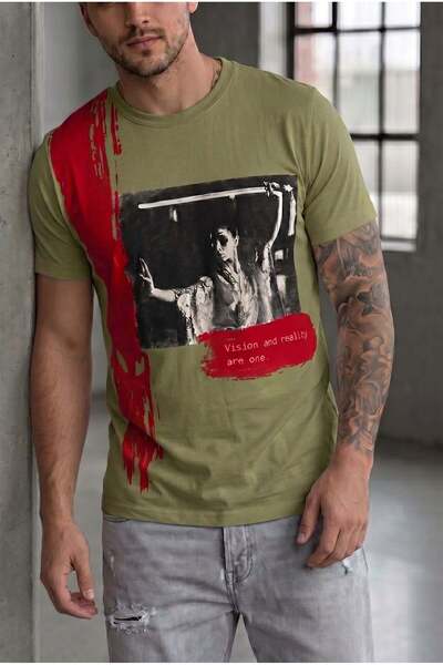 HerTon Tricou streetwear cu imprimeu grafic cinematografic pentru bărbați