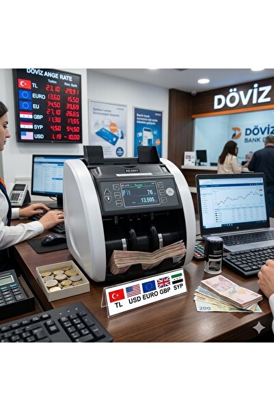 Bill Counter AE-2001 Karışık Para Sayma Makinesi USD, EURO, TL, GBP, SYP