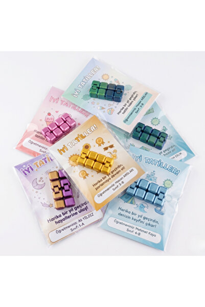 Atatuğ Hediyelik Sonsuz Küp 6'lı Set Mini Fidget Stres Küpü Kişiye Özel İsiml...