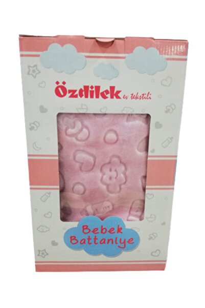Özdilek Pink Embossed Baby Blanket-Pink-100 X 120