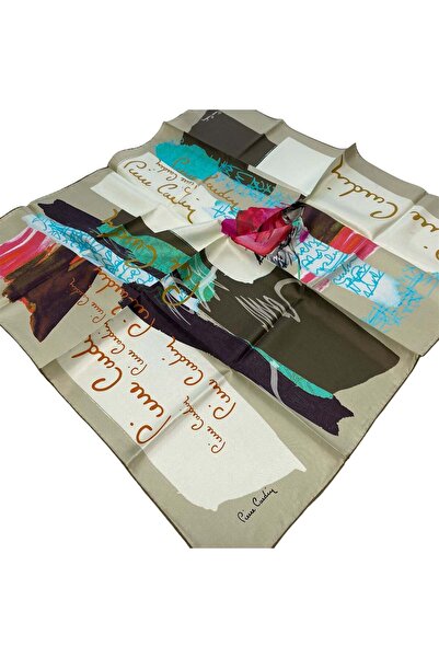 Pierre Cardin Tivil İpek Eşarp 8370438 - 951 Yeşil Karışık Desen
