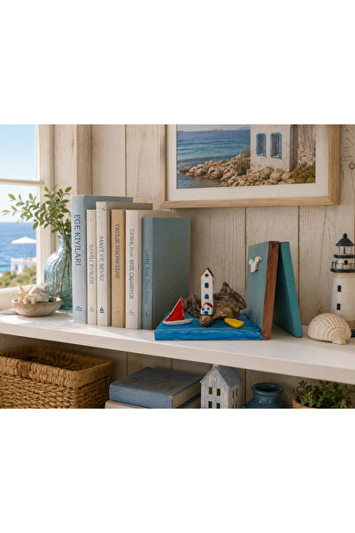 ELSA Sea Themed Wooden Book Holder – 20X20X14 cm