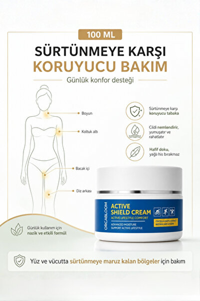 Orca Bloom ACTIVE SHIELD CREAM Cilt Bakım Centella Çinko Yüz Vücut 100 ml