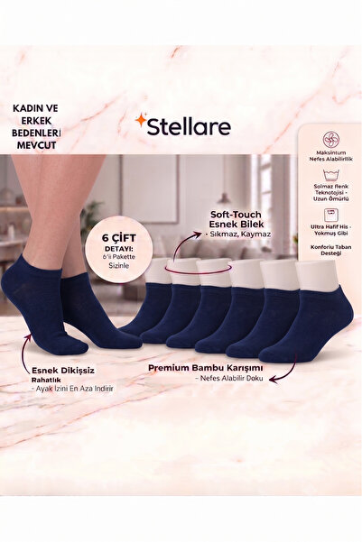 stellare Bamboo Booties fără cusături Șosete scurte unisex, pachet de 6