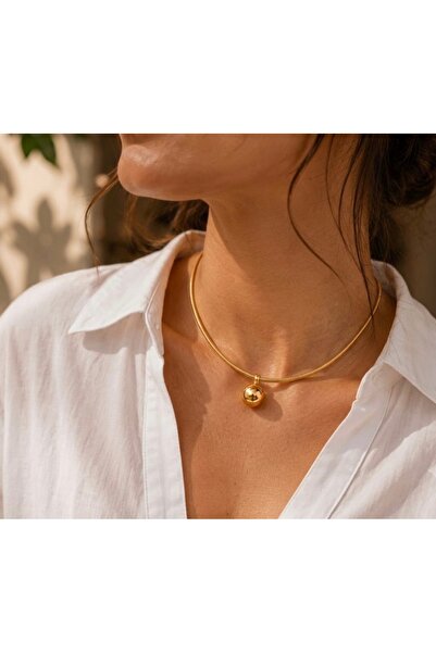 DESİGNEDBYD Gold Waterproof 316l Paslanmaz Kararmaz Gold Kaplama Çelik Choker...