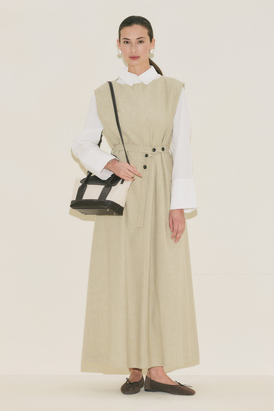 Manuka Premium Belt Detailed Dress Green