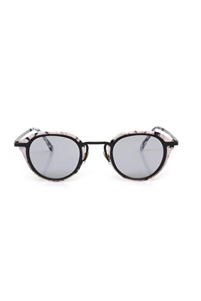 Angel Eyes Patterned Black Frame Black Glass Avant-Garde Oval Sunglasses Uv400