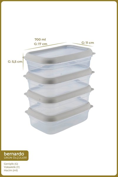 Bernardo Hide Plus 4-Piece Storage Container 700 ml White